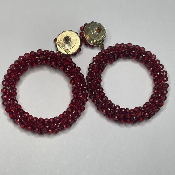 Sugarfix by Baublebar red pierced earrings post style micro beaded bling - Picture 3 of 9